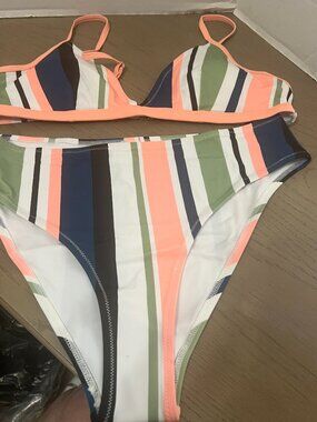 NWT Cupshe Striped Bikini size XXL